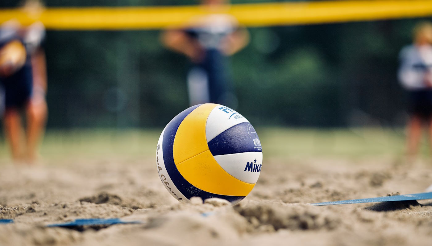 beachball sitting on the sand