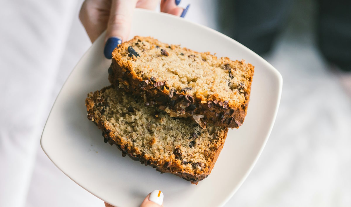 banana bread on a plate