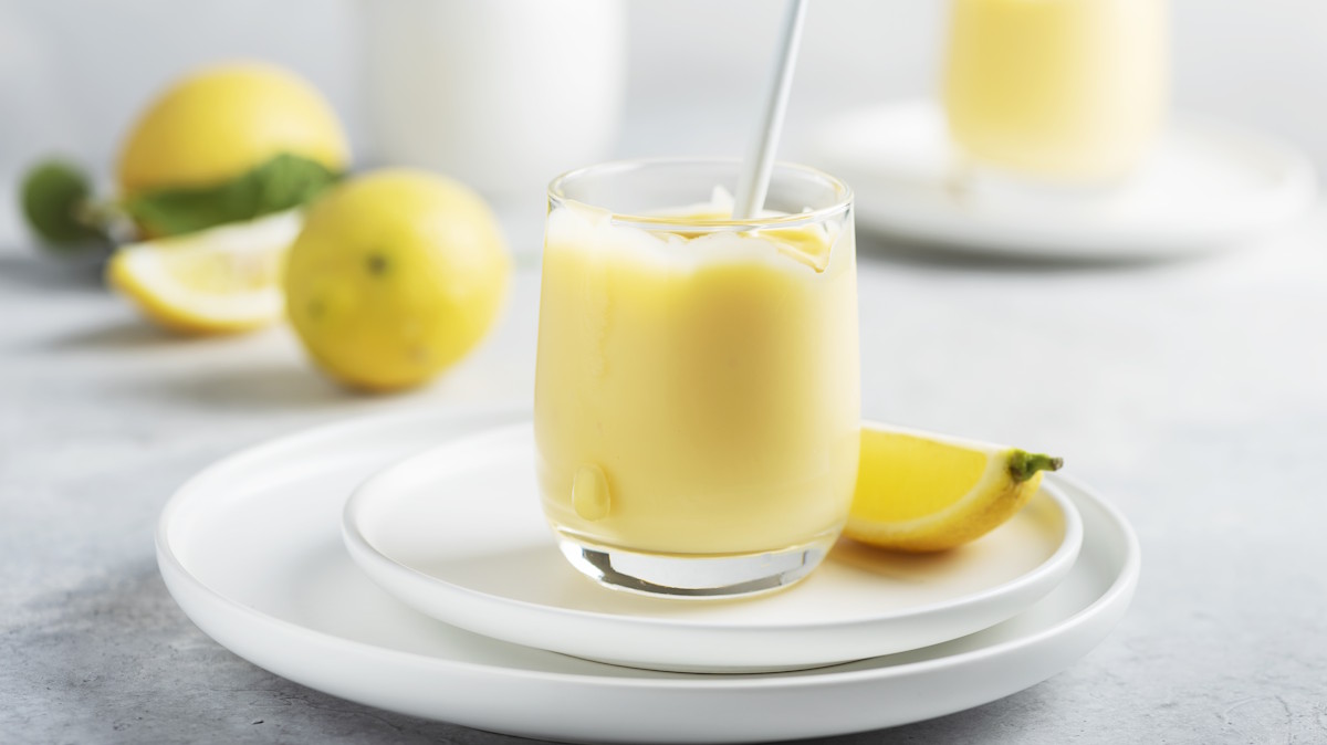 frozen lemonade in glass