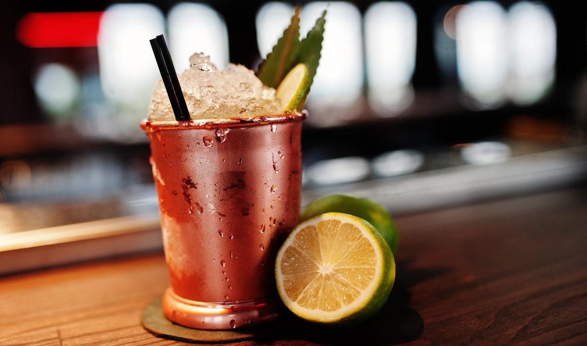 Mule cocktail in copper mug
