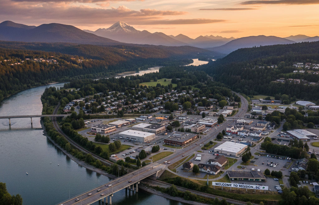 Mission, BC aerial view