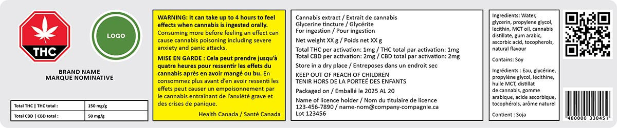 cannabis label in full