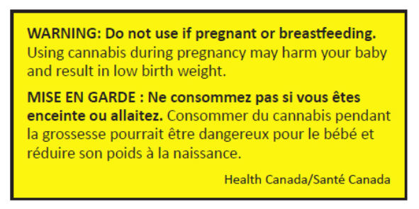 warning yellow on cannabis label